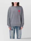 Palm Angels Knit Sweater With Palm Tree Motif In Grey