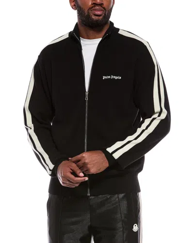 Palm Angels Knit Wool & Cashmere-blend Jacket In Black