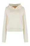 Palm Angels 'curved' Wool Blend Sweater In Panna