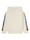 Palm Angels Knitted Logo-jacquard Hoodie In White
