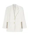 Palm Angels Knitted Tape-detail Blazer In White