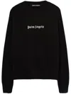 Palm Angels Black Cotton Crew Neck Sweatshirt With White Logo