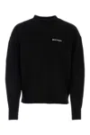 Palm Angels Cotton Oversize Crew Neck Sweatshirt In Black