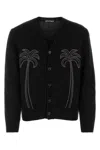 Palm Angels Nylon Blend Cardigan In Black