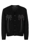 Palm Angels Nylon Blend Cardigan In Black