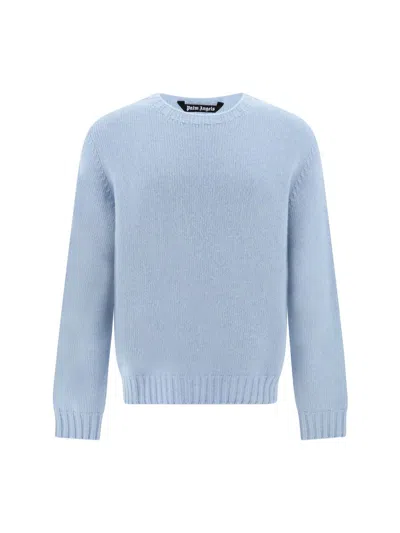 Palm Angels Sweater In Light Blue  White