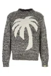Palm Angels Palm Tree Marled Intarsia Sweater In Printed