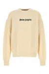 Palm Angels Logo Crew-neck Sweater With Ribbed Knit In White
