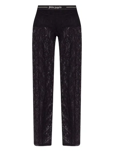 PALM ANGELS LACE-FLORAL TROUSERS