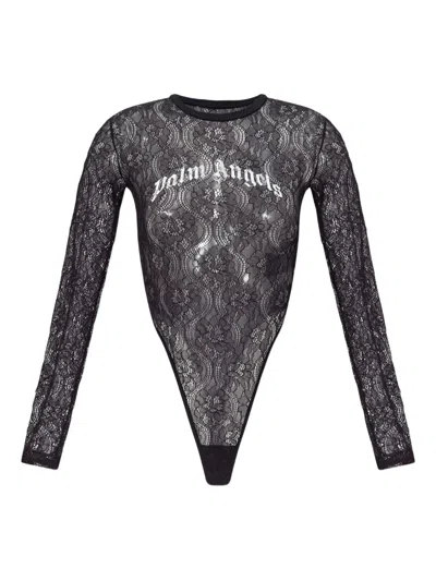 PALM ANGELS LACE LOGO BODYSUIT
