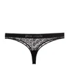 Palm Angels Monogram-lace Thong In Black
