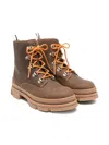 Palm Angels Lace-up Leather Boots In Brown