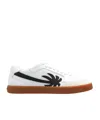 Palm Angels White Logo Leather Sneakers In White