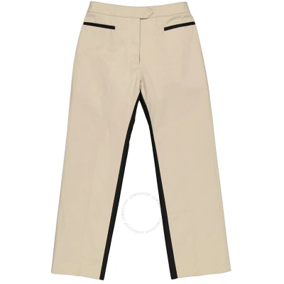 Palm Angels Ladies Beige Straight-leg Panelled Two-tone Trousers