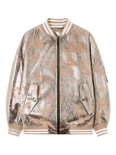 PALM ANGELS LAMINATED BOMBER JACKET