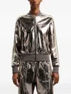 Palm Angels Laminated Logo Sweatshirt In Silver