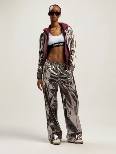 Palm Angels Laminated Track Jacket In Black
