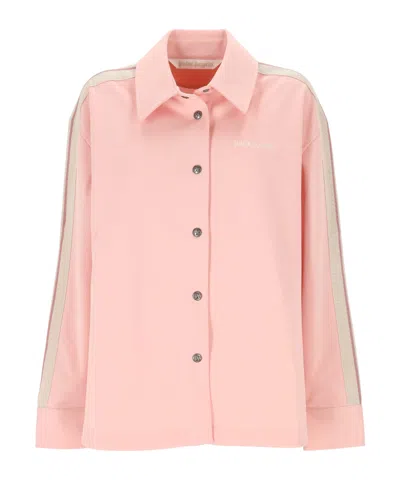 Palm Angels Lapel Long-sleeved Shirt In Pink