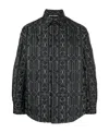 Palm Angels Quilted All Monogram Outerwear With Snap Buttons In Black