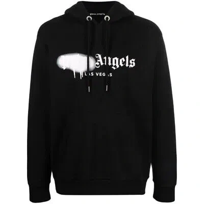 Pre-owned Palm Angels Las Vegas Spray Paint Logo Black Hoodie