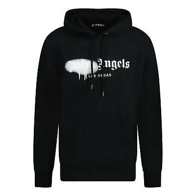 Pre-owned Palm Angels Las Vegas Sprayed Logo Hooded Sweatshirt Black