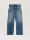 Palm Angels Curved Logo Loose 5 Pockets Light Blue - In 4040 Light Blue - Light Blue