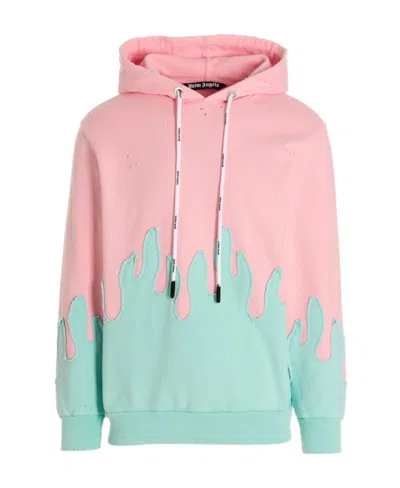 PALM ANGELS PALM ANGELS LAYERED FLAMES LONG-SLEEVED HOODIE