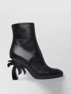 Palm Angels 110mm Palm Heel Leather Ankle Boots In Black