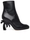 Palm Angels 110mm Palm Heel Leather Ankle Boots In Black