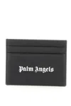 Palm Angels Leather Cardholder With Logo In Black White (black)