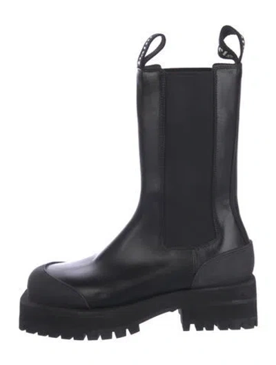 Pre-owned Palm Angels Leather Chelsea Boots In Black