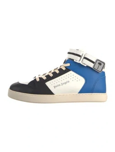 Pre-owned Palm Angels Leather Colorblock Pattern Sneakers In Blue