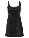 Palm Angels Leather-effect Logo Mini Dress In Multicolor