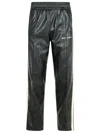 Palm Angels Faux Leather Joggers With Side Stripes In Black