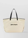 PALM ANGELS LEATHER HANDLE CANVAS TOTE