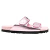 Palm Angels Leather Logo Sandals In Pink
