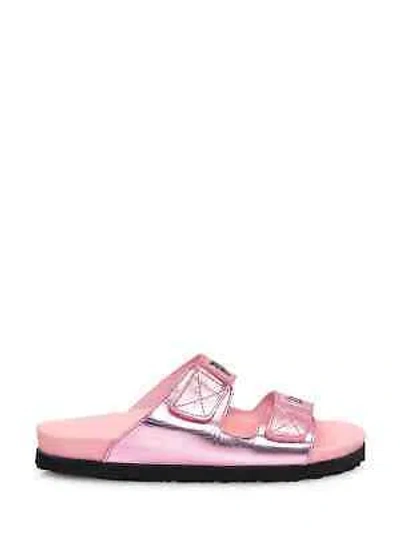 Pre-owned Palm Angels Leather Logo Sandals In Pink