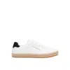 Palm Angels Leather Sneakers With Woven Espadrille-style Sole In White