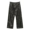 Palm Angels Curved Logo Coated Trousers In Gray