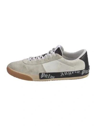 Pre-owned Palm Angels Leather Patterned Sneakers In White