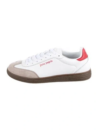 Pre-owned Palm Angels Leather Printed Sneakers In Silver