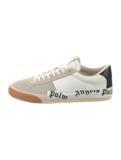 Pre-owned Palm Angels Leather Printed Sneakers In White