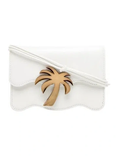 Pre-owned Palm Angels Leather Shoulder Bag In White