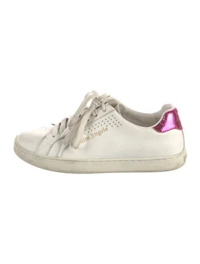 Pre-owned Palm Angels Leather Sneakers In White