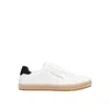 Palm Angels Leather Sneakers With Woven Espadrille-style Sole In White