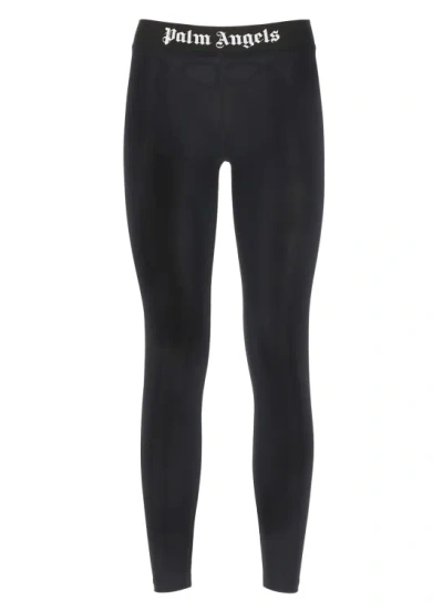 Palm Angels Leggings With Sport Logo In Black