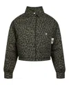 Palm Angels Leopard Camo Puffer In Black