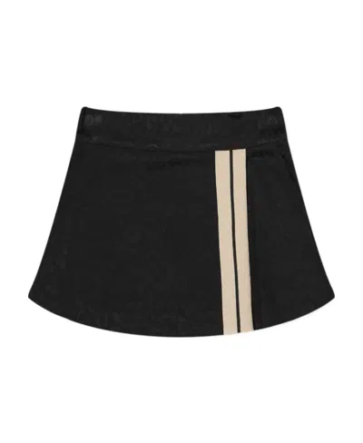 Palm Angels Leopard-print A-line Miniskirt In Black