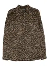 Palm Angels Leopard-print Button-fastening Overshirt In Brown