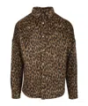 Palm Angels Leopard-print Button-fastening Overshirt In Brown
